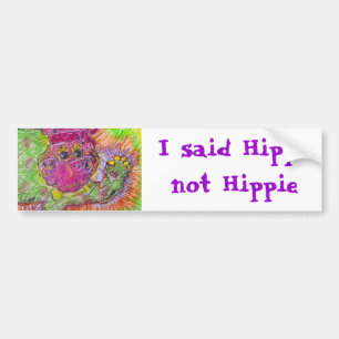 Hippiepotamos Hippie-Flusspferd Autoaufkleber