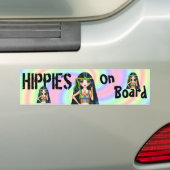 Hippies on Board Funny Hippie Chick Peace Sign Autoaufkleber (Auf Auto)