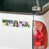 Hippies on Board Funny Hippie Chick Peace Sign Autoaufkleber (Auf Lkw)