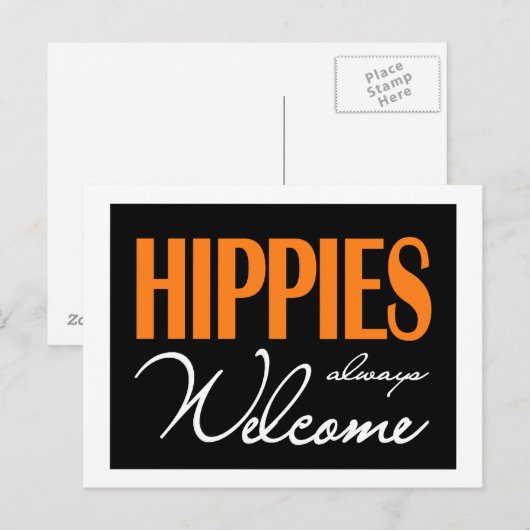 Hippies sind immer willkommen postkarte (Vorne/Hinten)