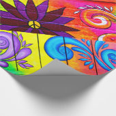 Hippiesiebziger jahre psychedelische Diagonale Geschenkpapier (Ecke)