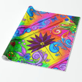 Hippiesiebziger jahre psychedelische Diagonale Geschenkpapier (Ungerollt)