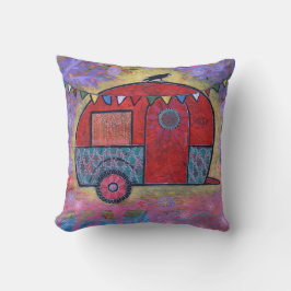 Hippieteardrop-Anhänger-Camper mit Raben Kissen