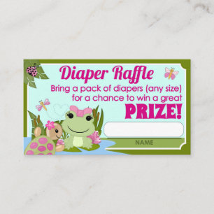 Hippity Frog GIRL Diaper Raffeln Tickets Begleitkarte