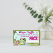 Hippity Frog GIRL Diaper Raffeln Tickets Begleitkarte (Stehend Vorderseite)