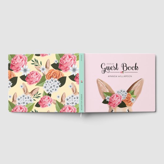 Hippity Hop Osterblütendusche Kaninchen Babydusche Gästebuch (Voll)