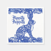 Hippity Hoppity Bunny Rabbit Blue Willow Oaster Serviette (Vorderseite)