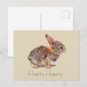Hippity Hoppity Cottontail Rabbit Postkarte (Vorne/Hinten)