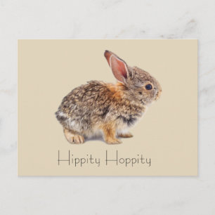 Hippity Hoppity Cottontail Rabbit Postkarte
