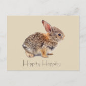 Hippity Hoppity Cottontail Rabbit Postkarte (Vorderseite)