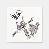 Hippity Hoppity Flower Power Hase Ostern Serviette (Vorderseite)