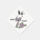 Hippity Hoppity Flower Power Hase Ostern Serviette (Ecke)