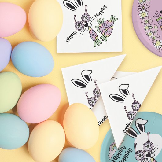 Hippity Hoppity Flower Power Hase Ostern Serviette