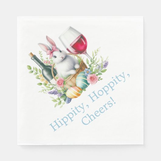 Hippity, Hoppity, Fröhlichkeit! Niedliches Osterpa Serviette (Vorderseite)