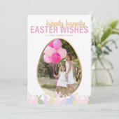 Hippity Hoppity Oaster wünscht Fotokarte Feiertagskarte (Stehend Vorderseite)