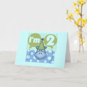 Hippo 2. Geburtstag - Hemden und Geschenke Karte (Gelbe Blume)