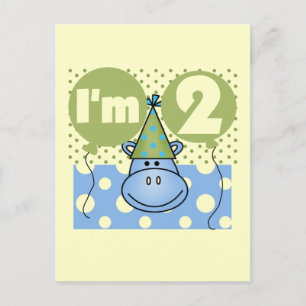 Hippo 2. Geburtstag - Hemden und Geschenke Postkarte