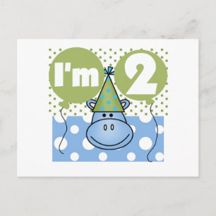 Hippo 2. Geburtstag - Hemden und Geschenke Postkarte