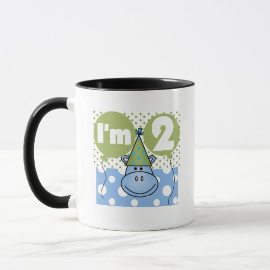 Hippo 2. Geburtstag - Hemden und Geschenke Tasse (Links)