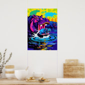 Hippo Abstrakt Art Poster (Küche)