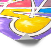 Hippo Abstrakte geometrische Kunsthandbemalt Poster (Ecke)