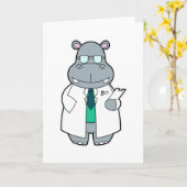 Hippo als Arzt mit Smock Karte (Gelbe Blume)
