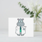 Hippo als Arzt mit Smock Postkarte (Stehend Vorderseite)