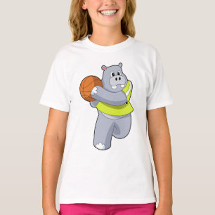 Hippo als Basketballspieler mit Basketball.PNG T-Shirt