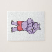 Hippo als Bodybuilder Extrem Puzzle (Horizontal)