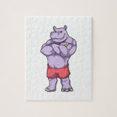 Hippo als Bodybuilder Extrem Puzzle (Vertikal)