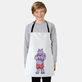 Hippo als Bodybuilder Extrem Schürze (Getragen)