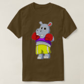 Hippo als Boxer mit Boxhandschuhen T-Shirt (Design vorne)