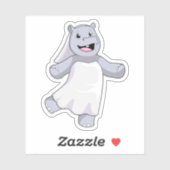 Hippo als Brücke mit Veil Aufkleber (Blatt)