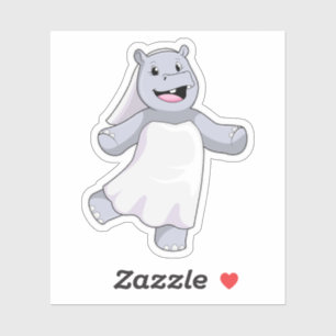 Hippo als Brücke mit Veil Aufkleber