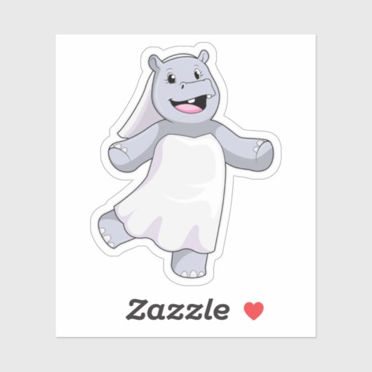 Hippo als Brücke mit Veil Aufkleber (Blatt)