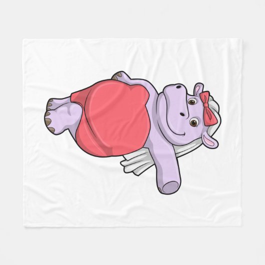Hippo als Brücke mit Veil & Bow Fleecedecke (Vorderseite (Horizontal))
