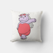 Hippo als Brücke mit Veil & Bow Kissen (Vorderseite)
