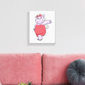 Hippo als Brücke mit Veil & Bow Leinwanddruck (Insitu (Wohnzimmer))