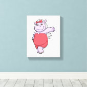 Hippo als Brücke mit Veil & Bow Leinwanddruck (Insitu (Holzboden))