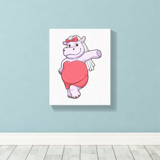 Hippo als Brücke mit Veil & Bow Leinwanddruck (Insitu (Holzboden))