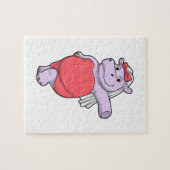 Hippo als Brücke mit Veil & Bow Puzzle (Horizontal)