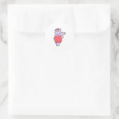 Hippo als Brücke mit Veil & Bow Runder Aufkleber (Tasche)