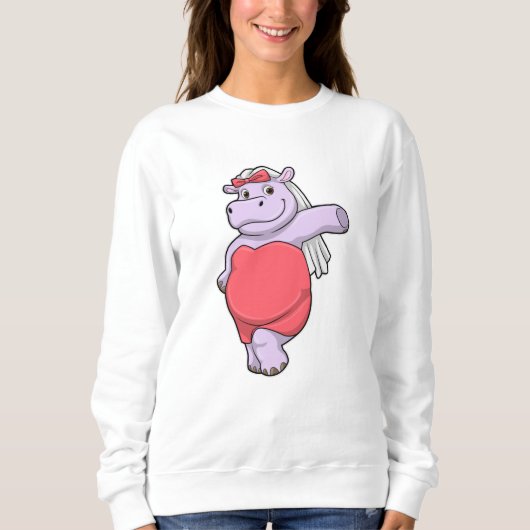 Hippo als Brücke mit Veil & Bow Sweatshirt (Vorderseite)