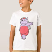 Hippo als Brücke mit Veil & Bow T-Shirt (Vorderseite)