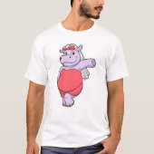 Hippo als Brücke mit Veil & Bow T-Shirt (Vorderseite)