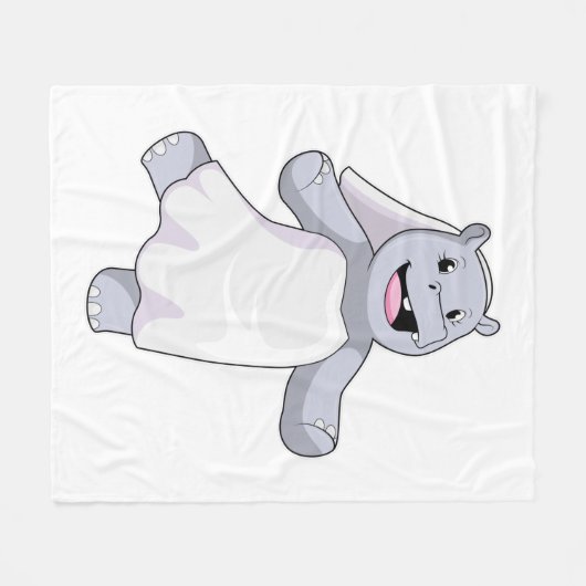 Hippo als Brücke mit Veil Fleecedecke (Vorderseite (Horizontal))