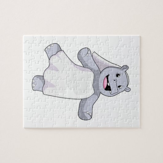Hippo als Brücke mit Veil Puzzle (Horizontal)