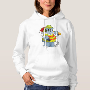 Hippo als Firefighter mit Ax Hoodie