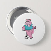 Hippo als Fußballspieler mit Fußball.PNG Button (Vorne & Hinten)