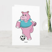Hippo als Fußballspieler mit Fußball.PNG Karte (Rückseite)